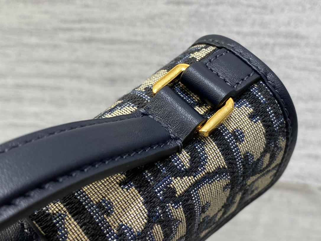 DO Miss Montaigne Mini Bag Blue Dior Oblique Jacquard