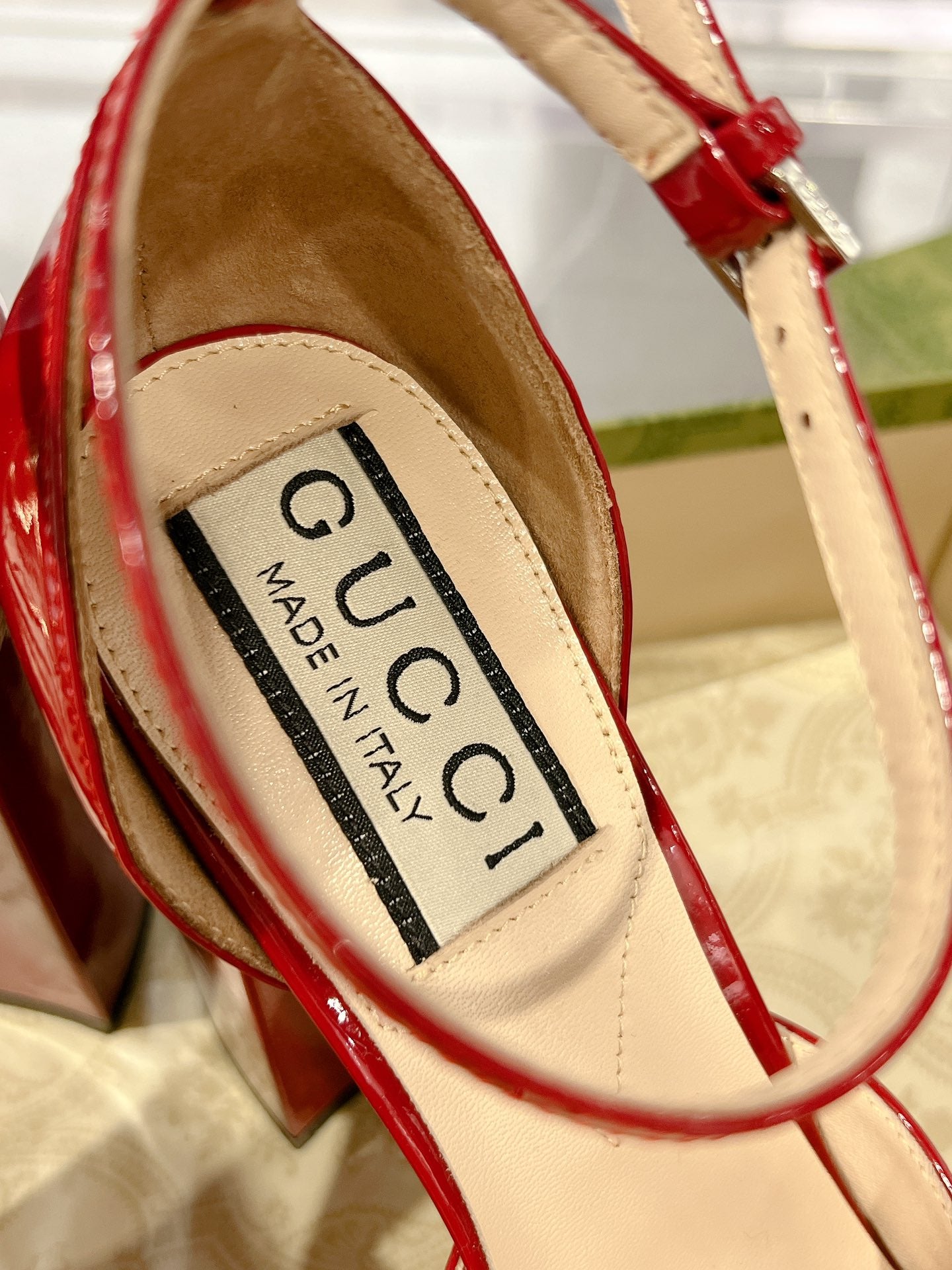 G* New high heels with crystal diamond double G buckle