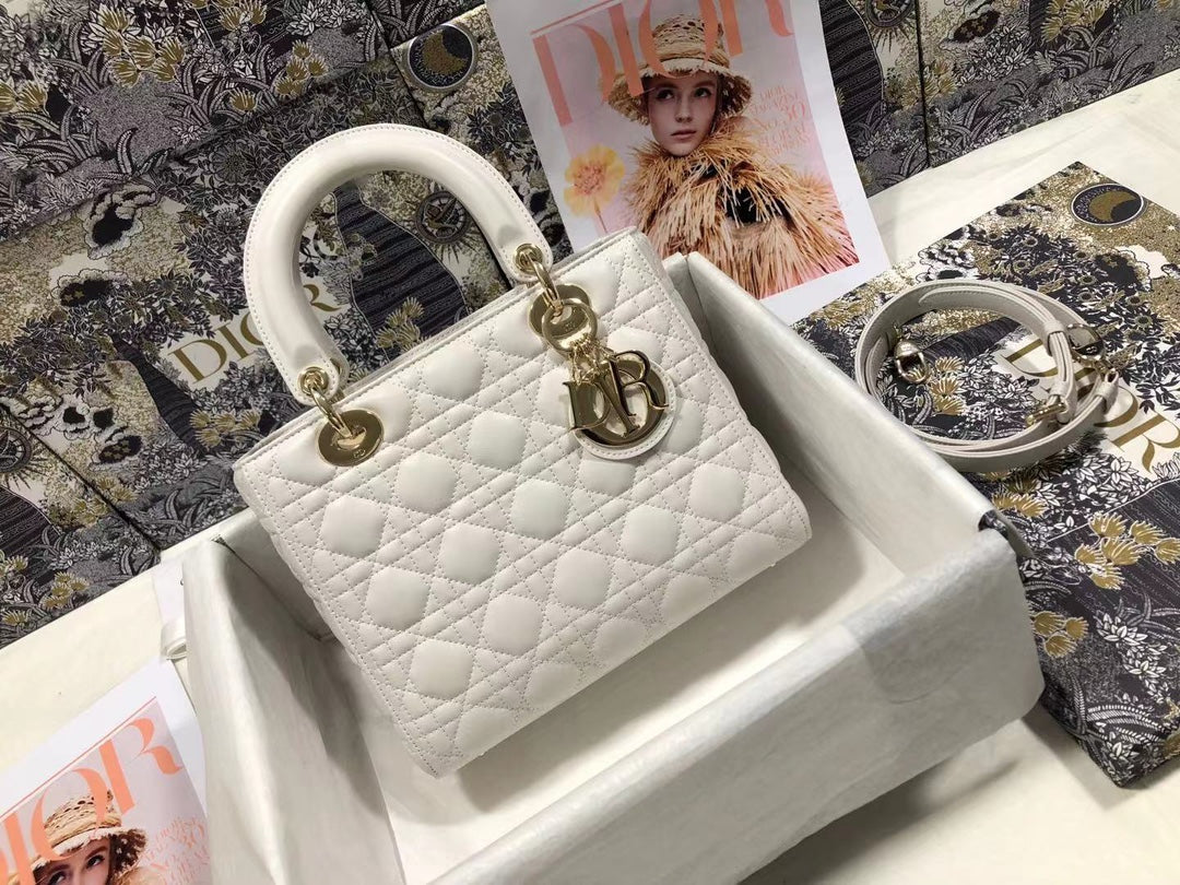 DO Mini Lady Bag Latte Cannage Lambskin