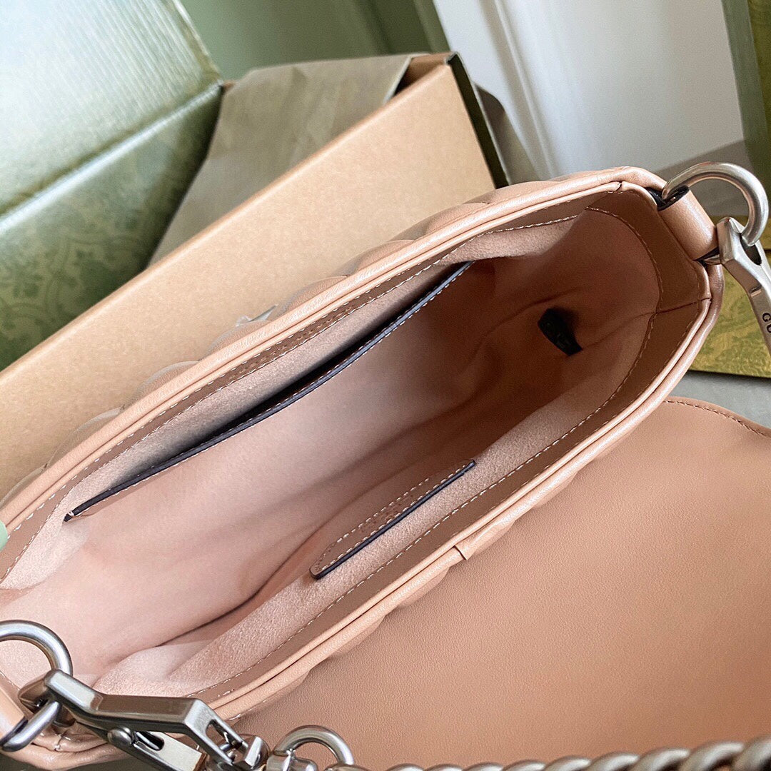 GC Marmont matelassé chevron leather Black / White / Dusty Pink / Gray Blue