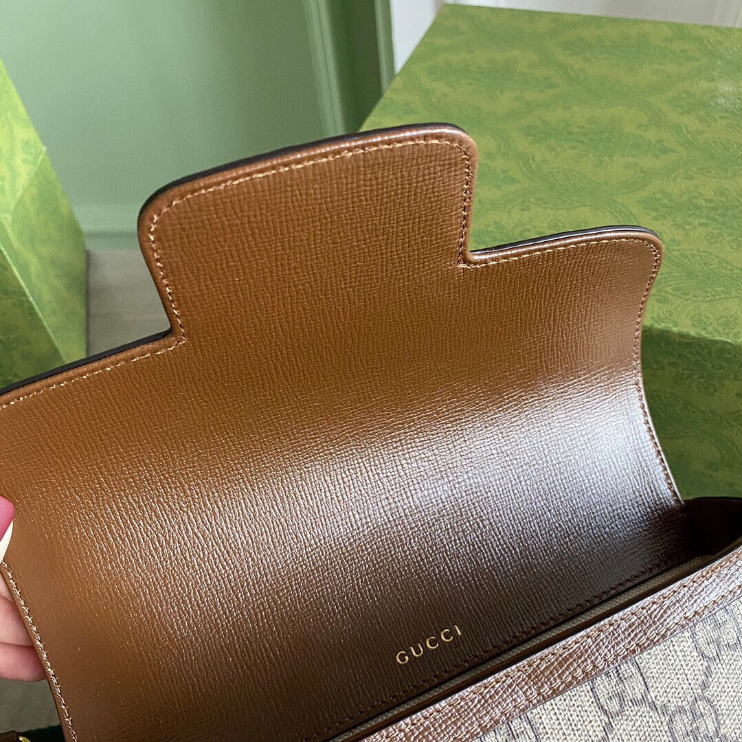 GC Horsebit 1955 mini shoulder bag Beige and ebony
