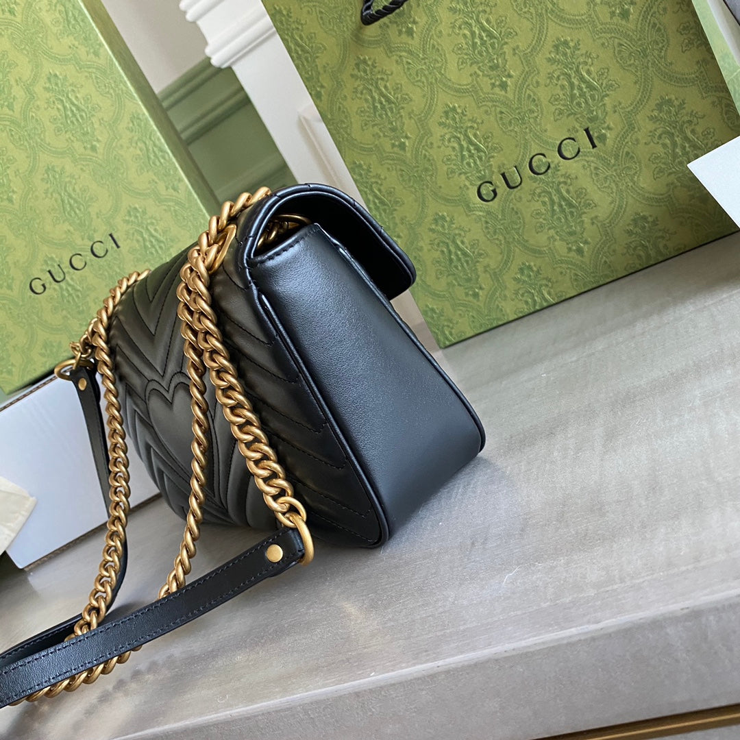 GC GG Marmont small shoulder bag Black / White / Red / Gray Blue
