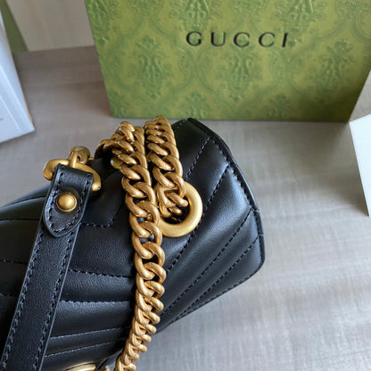 GC GG Marmont small shoulder bag Black / White / Red / Gray Blue