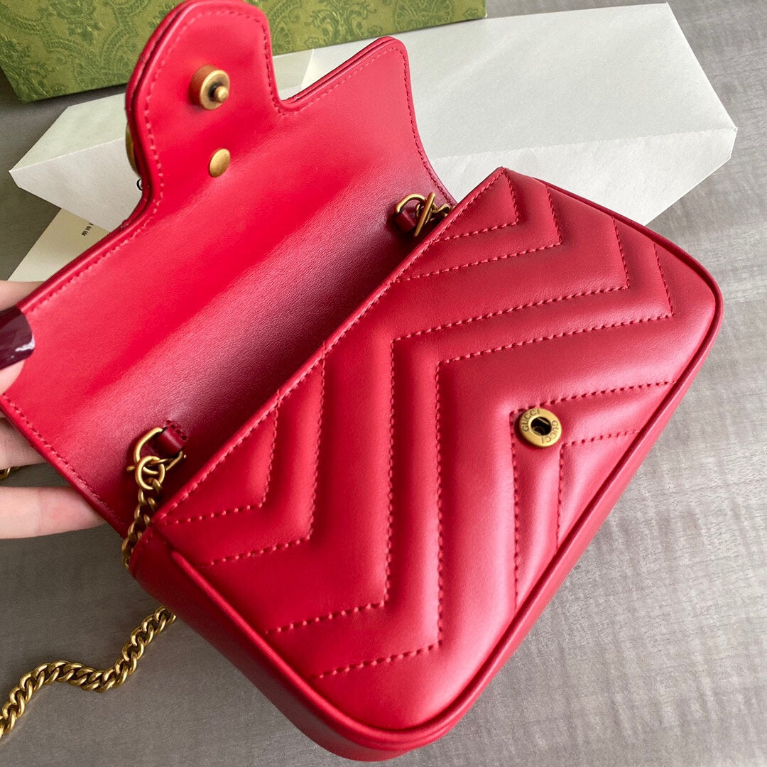 GC GG Marmont super mini bag Black / White / Red / Gray Blue