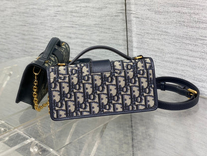 DO Miss Montaigne Mini Bag Blue Dior Oblique Jacquard