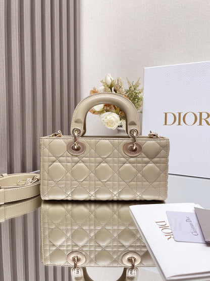 DO  Micro / Small / Medium Lady D-Joy Bag Sand-Colored Cannage Lambskin