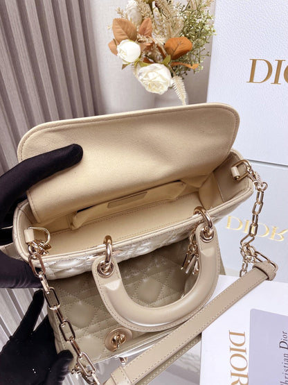 DO  Micro / Small / Medium Lady D-Joy Bag Sand-Colored Cannage Lambskin