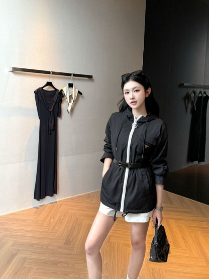 Pra New hooded drawstring jacket