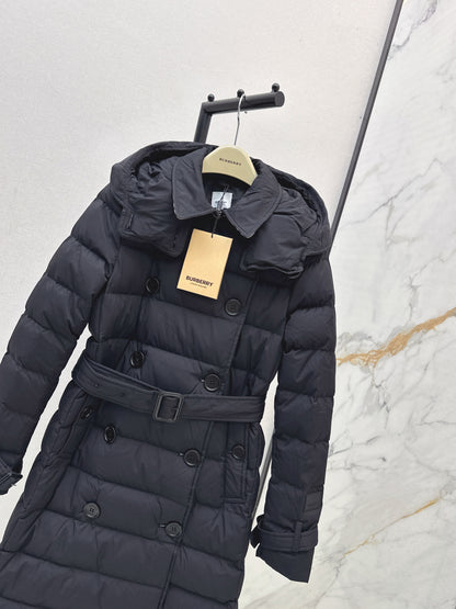Bur New Double-breasted hooded down jacket