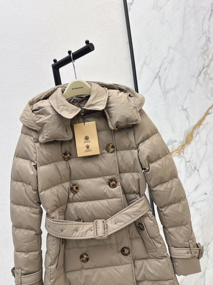 Bur New Short double-breasted hooded down jacket