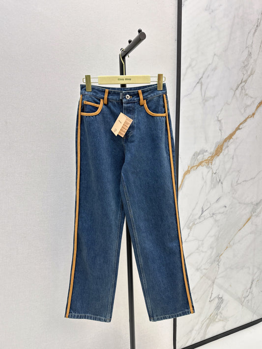Miu New patchwork leather jeans