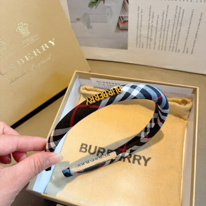 Bur New high version plaid narrow version headband