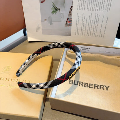 Bur New high version plaid narrow version headband