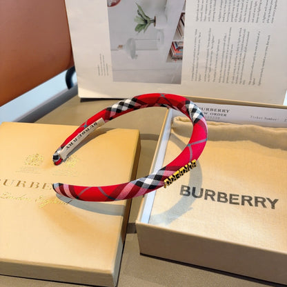 Bur New high version plaid narrow version headband