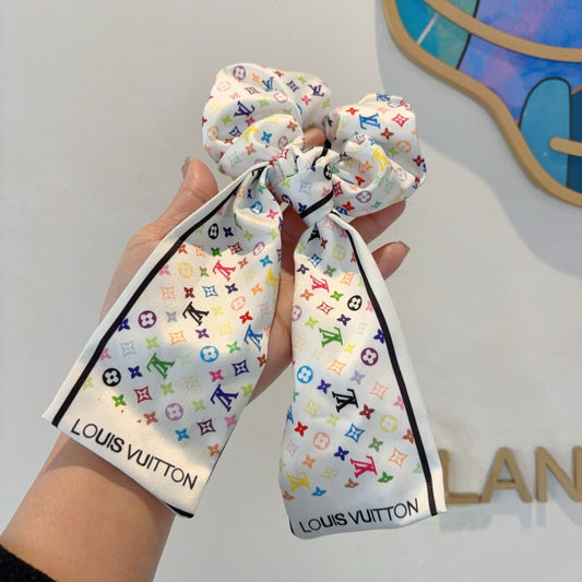 Louis Classic letter streamer ponytail hair tie
