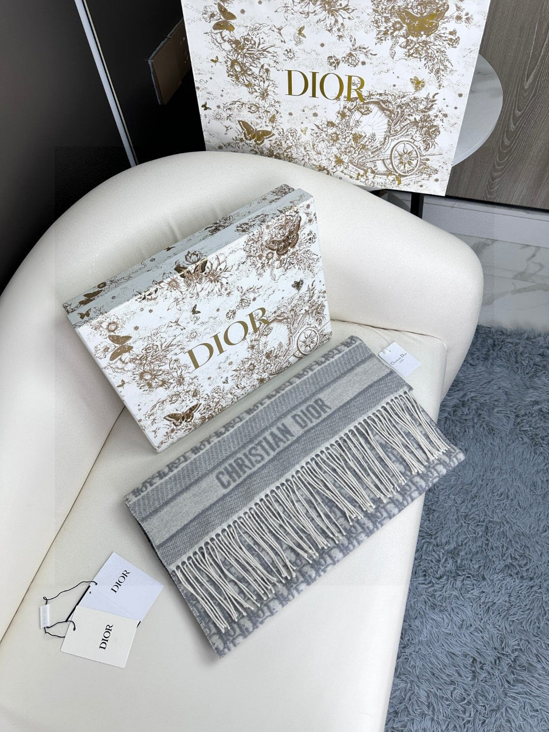 CD Classic printed double-sided cashmere scarf