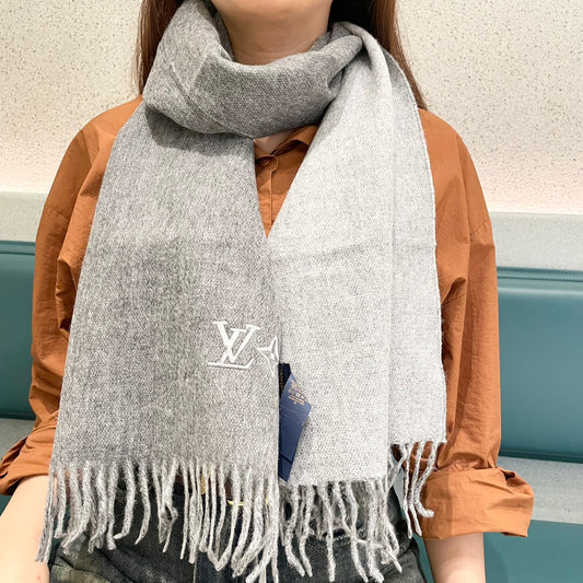 Louis classic striped plaid cashmere scarf